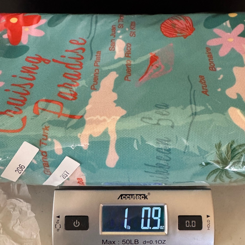 Cruising Paradise Caribbean Destination Map Tote Bag Aqua Tropical Canvas NWT